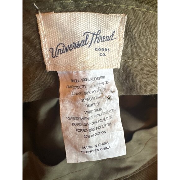 Olive Green Corduroy Bucket Hat With Embroidered Floral Details Boho Casual - Picture 4 of 4